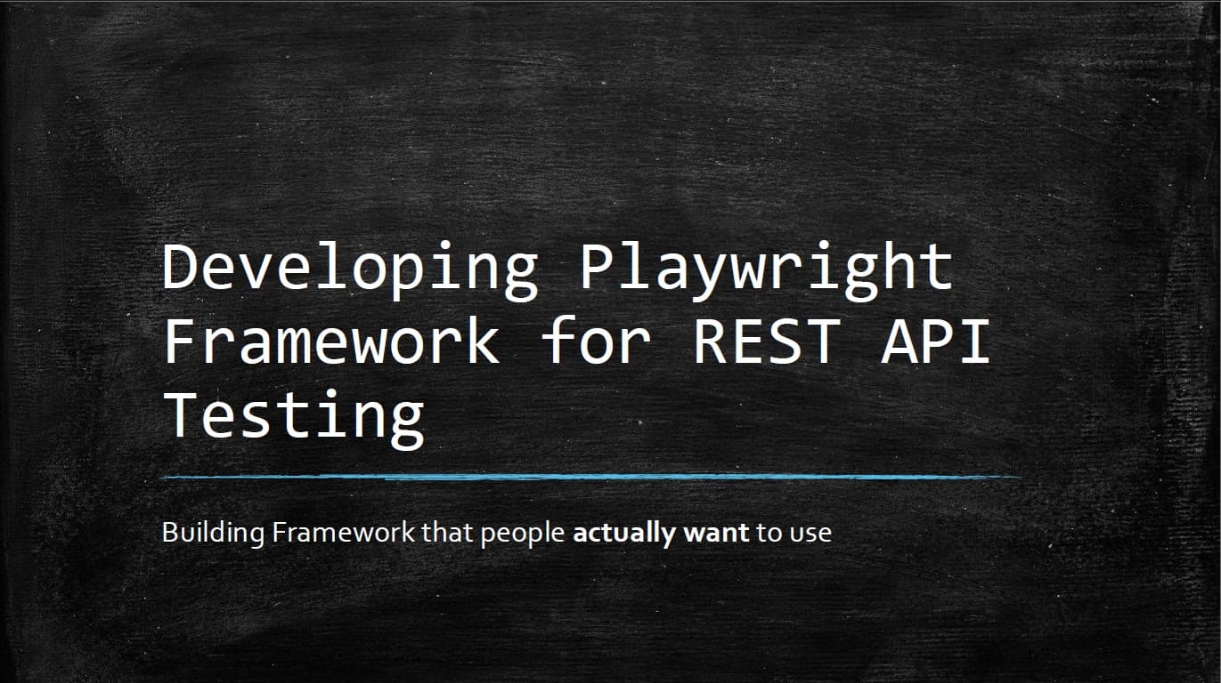 My First Live Session - Developing Playwright Framework for REST API Testing
